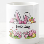 Skodelica- Velika noč roza zajček personalizirana 2